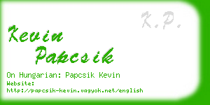 kevin papcsik business card